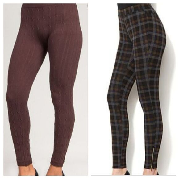 GUC Iman Chocolate Pointe Leggings W/Zipper Detail - Picture 1 of 7